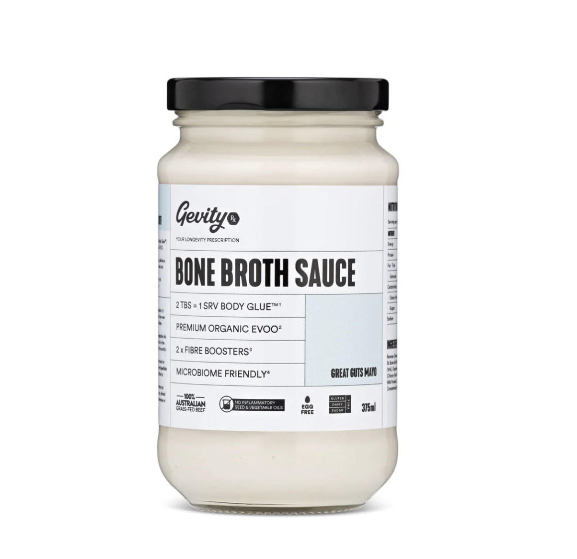 GevityRx Bone Broth Sauce - Great Guts Mayo 375mls