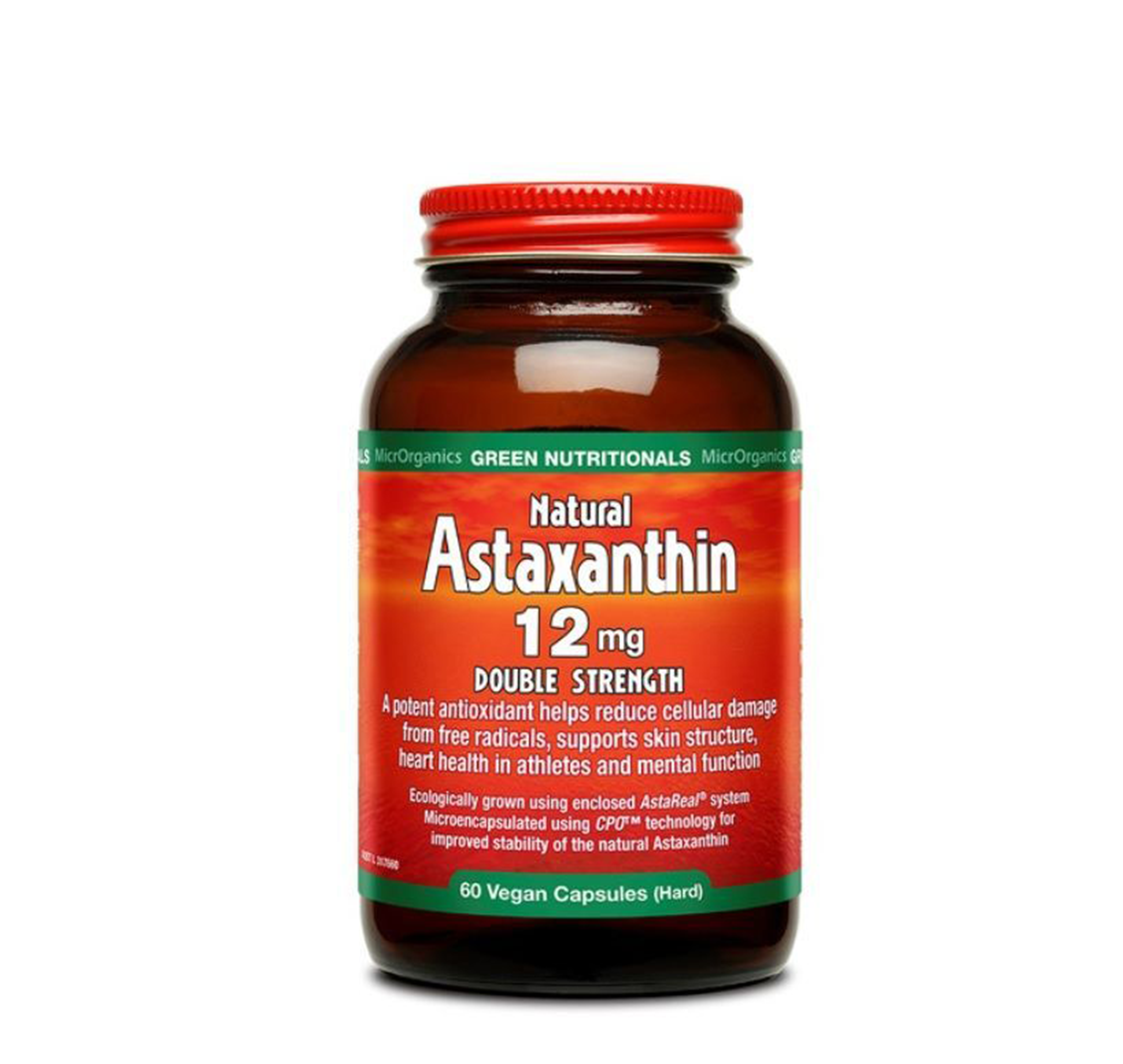 Natural Astaxanthin 12mg Double Strength - 60 caps