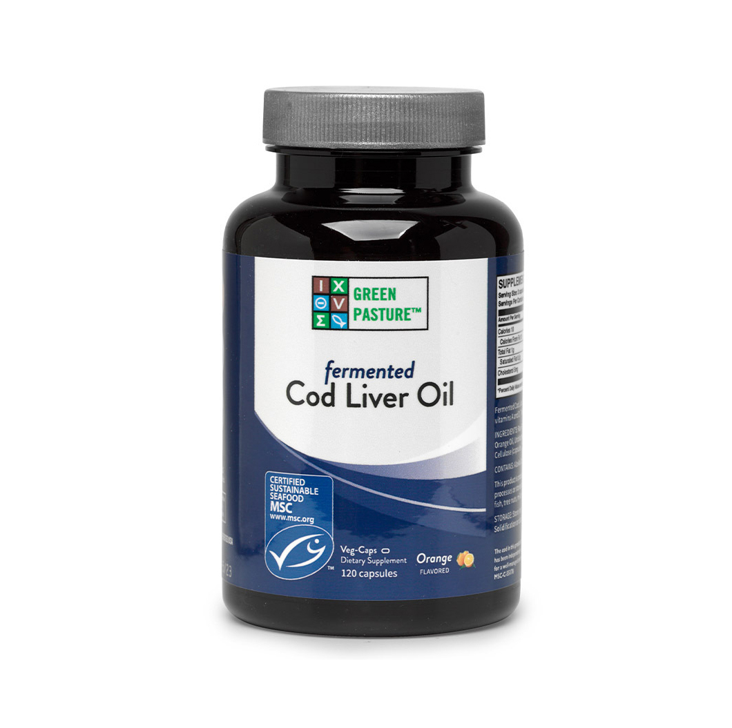 Fermented Cod Liver Oil 120 Capsules - Orange