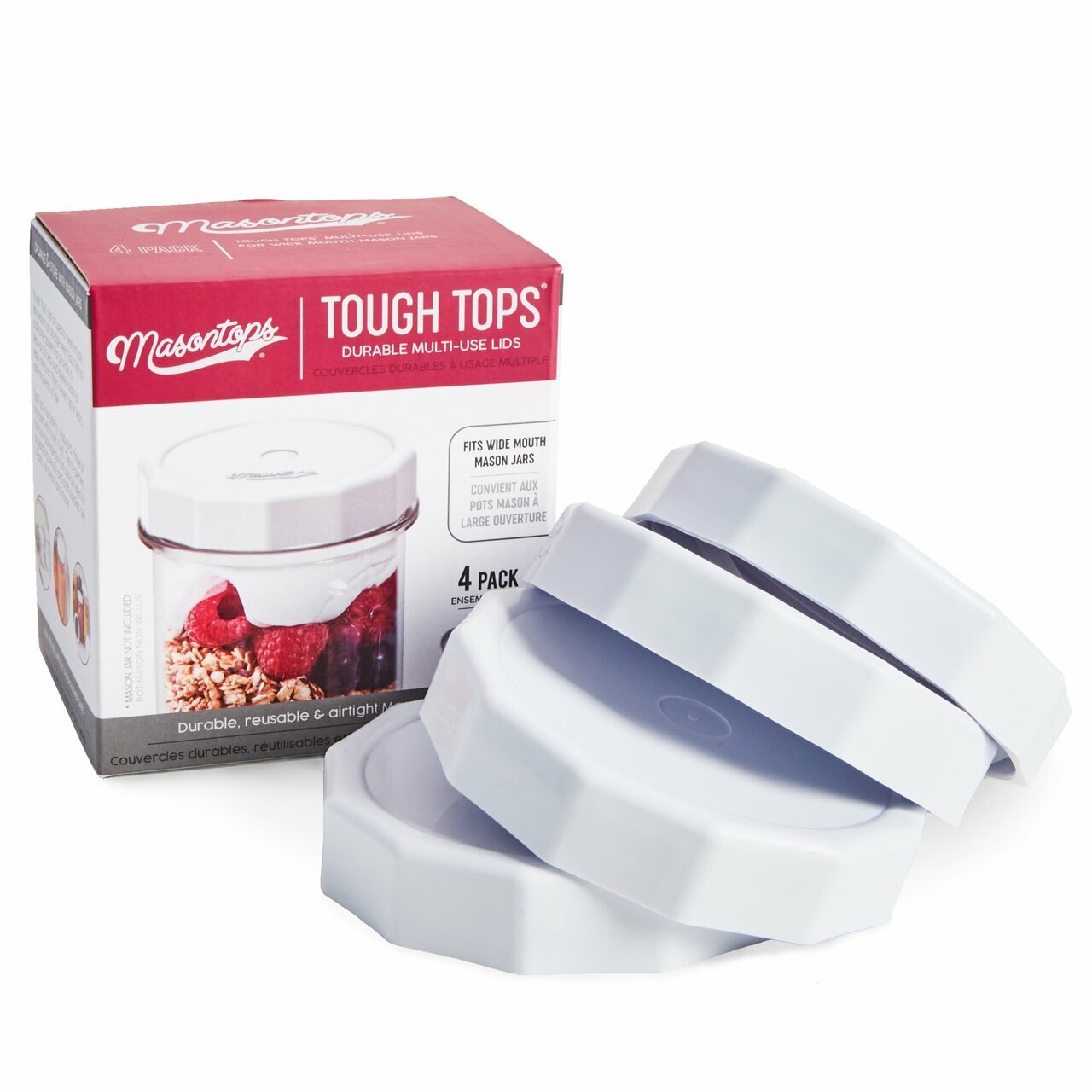 Masontops Wide Mouth Tough Tops 4 pack