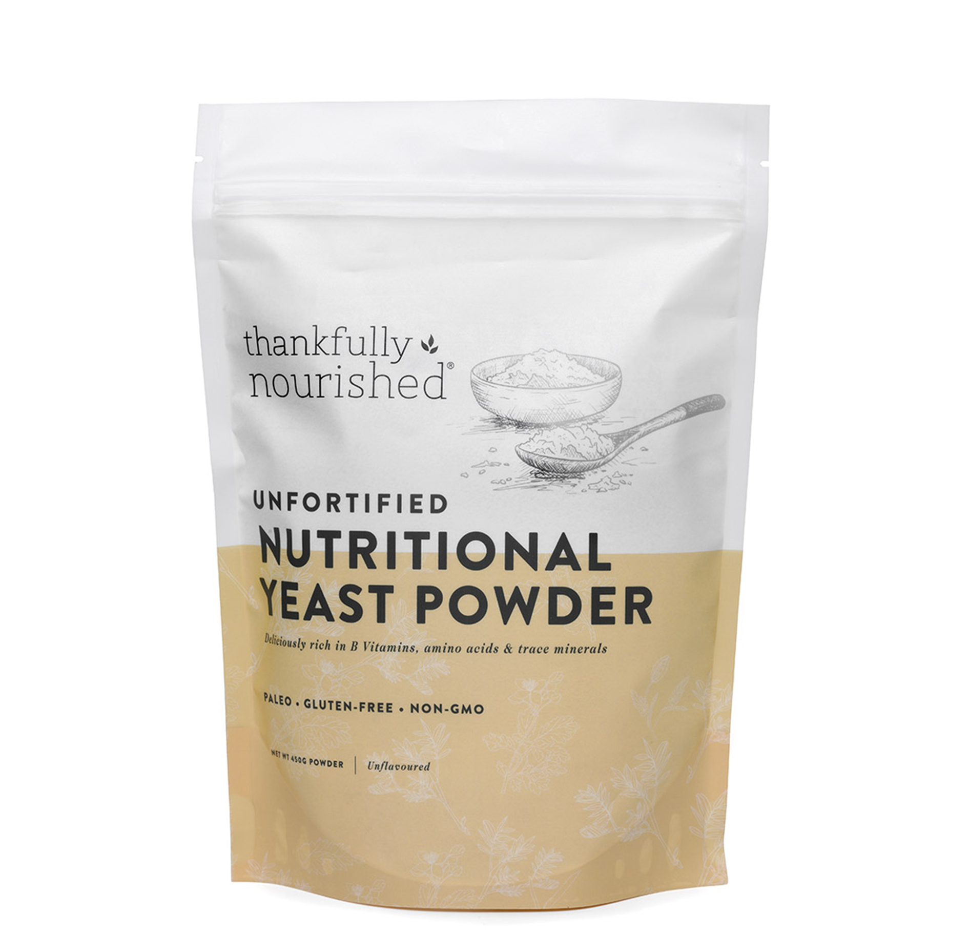 Thankfully Nourished Unfortified Nutritional Yeast 450g
