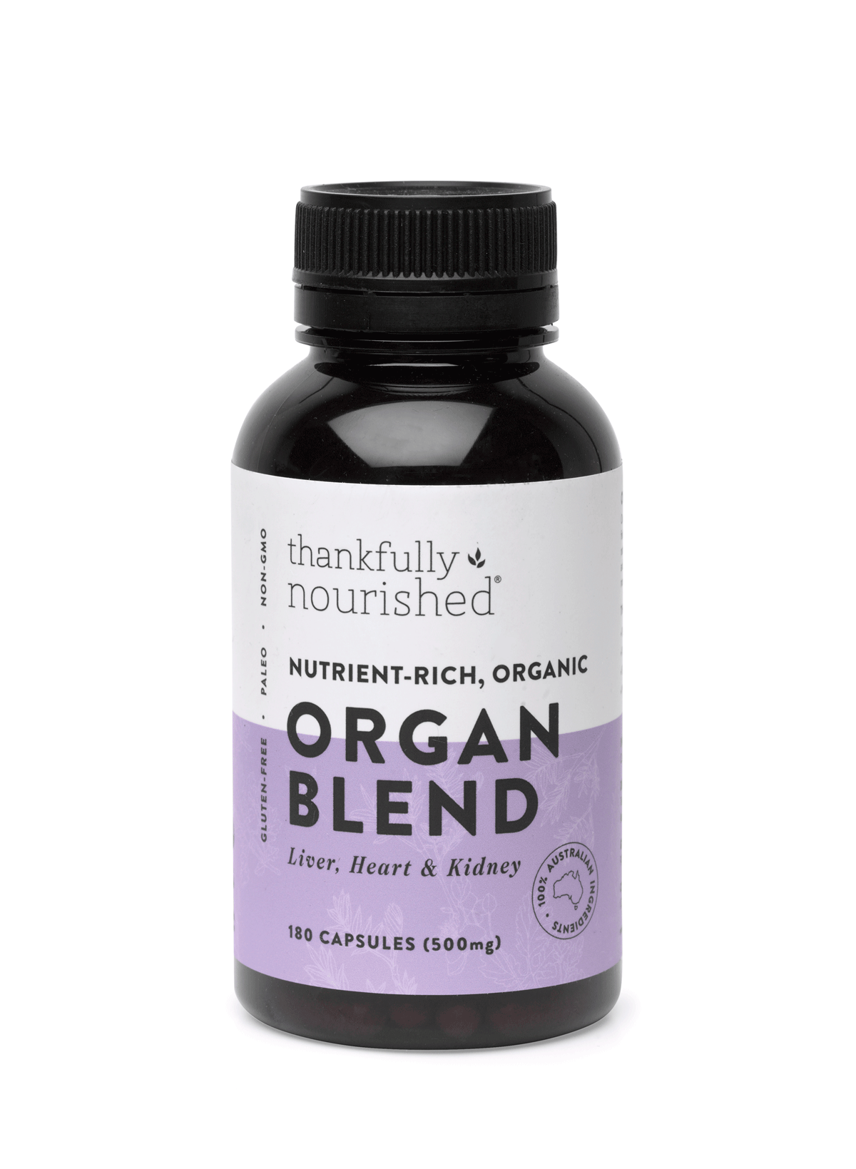 Thankfully Nourished Organic Organ Blend 180 caps 