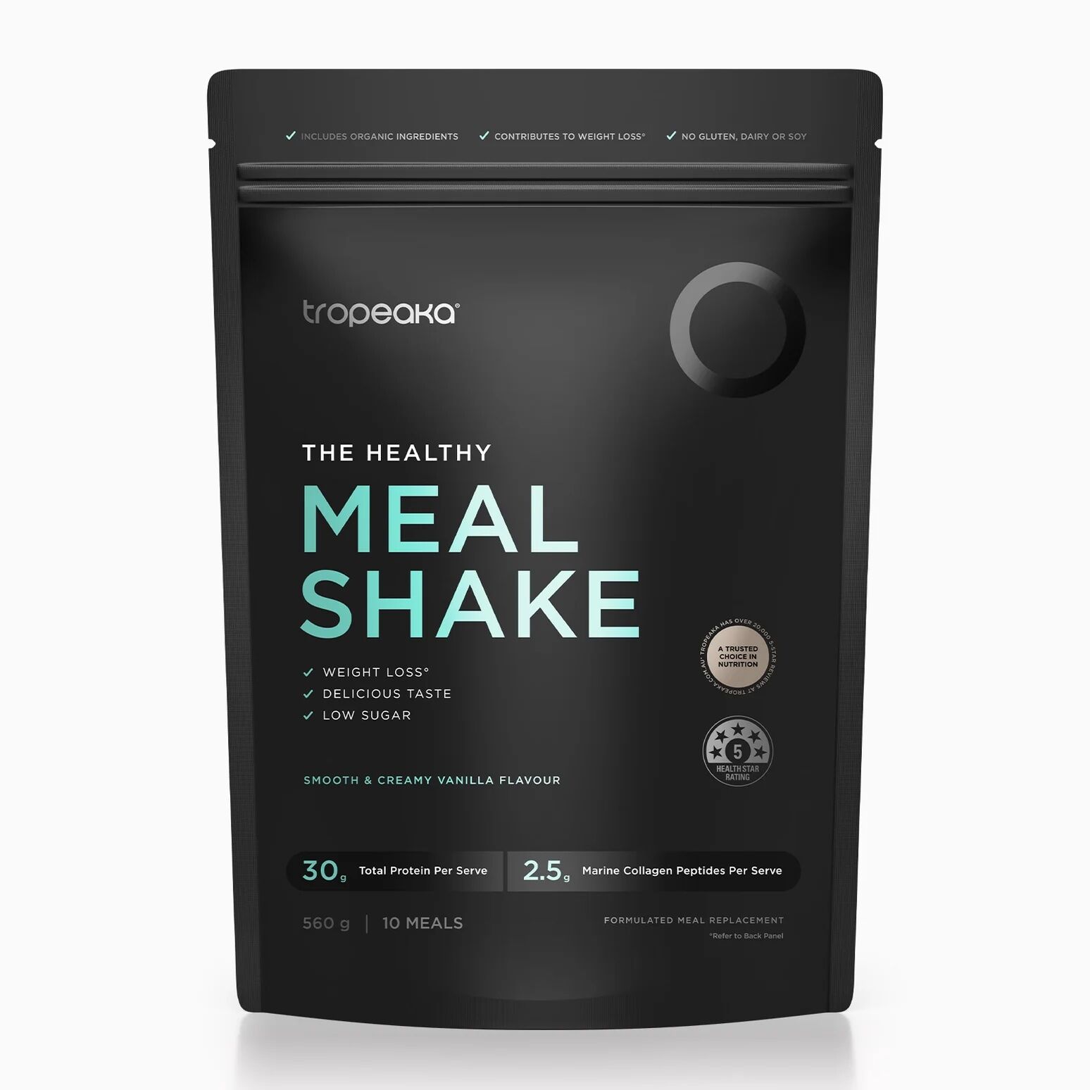 Tropeaka Healthy Meal Shake - Smooth and Creamy Vanilla 560g